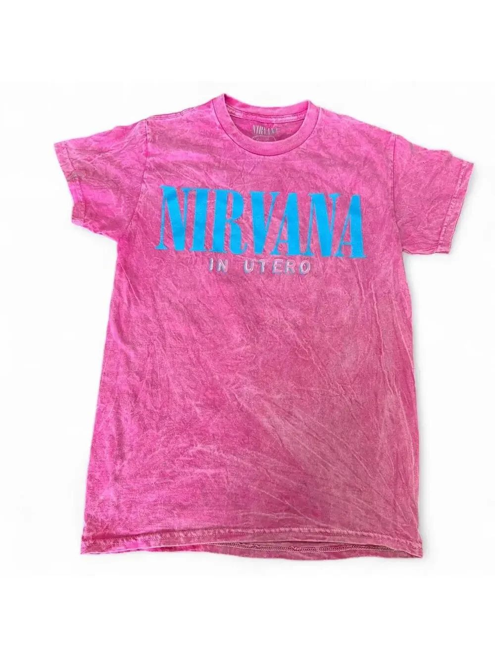 NIRVANA In Utero Pink Bleach Dye Tee - Small